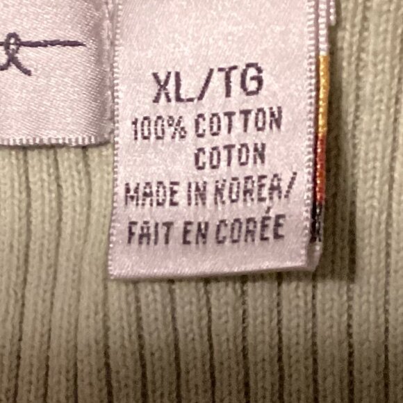 Gloria Vanderbilt Women's Knit Cotton Sweater Size XL V-Neck Stretchy Green - Picture 5 of 5